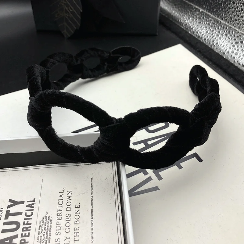 Neue Haarspange, Damen Schwarz, Hochwertig, Modisch, Personalisiert, Haargummi-Kopfschmuck, Haarkompressions-Stirnband – Detail 2