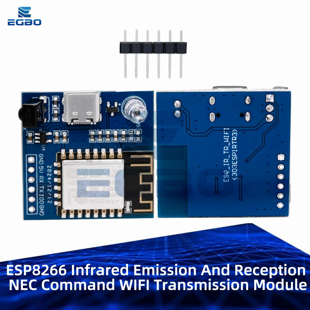 ESP8266 Infrared Emission And Reception NEC Command WIFI Transmission Module Development Board ESP-12F Module TYPE-C