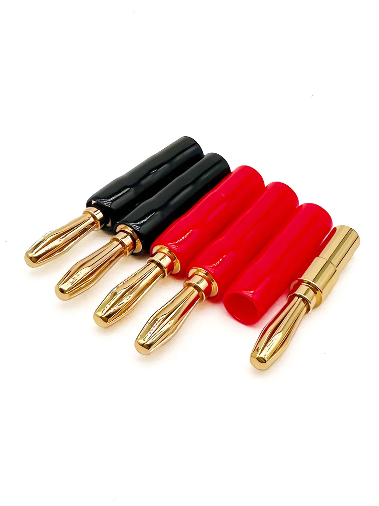 10PCS Banana Plugs Speaker Audio Connector Dual Screw Lock 24K Gold Plated HIFI Banana Connectors Jack for Sound Amplifier Wire