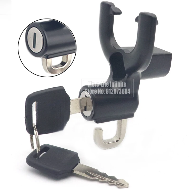 

Замок для мотоциклетного шлема, многофункциональный универсальный замок для мотоциклетного скутера, подвесная вешалка, двойной крючок, аксессуары для шлема