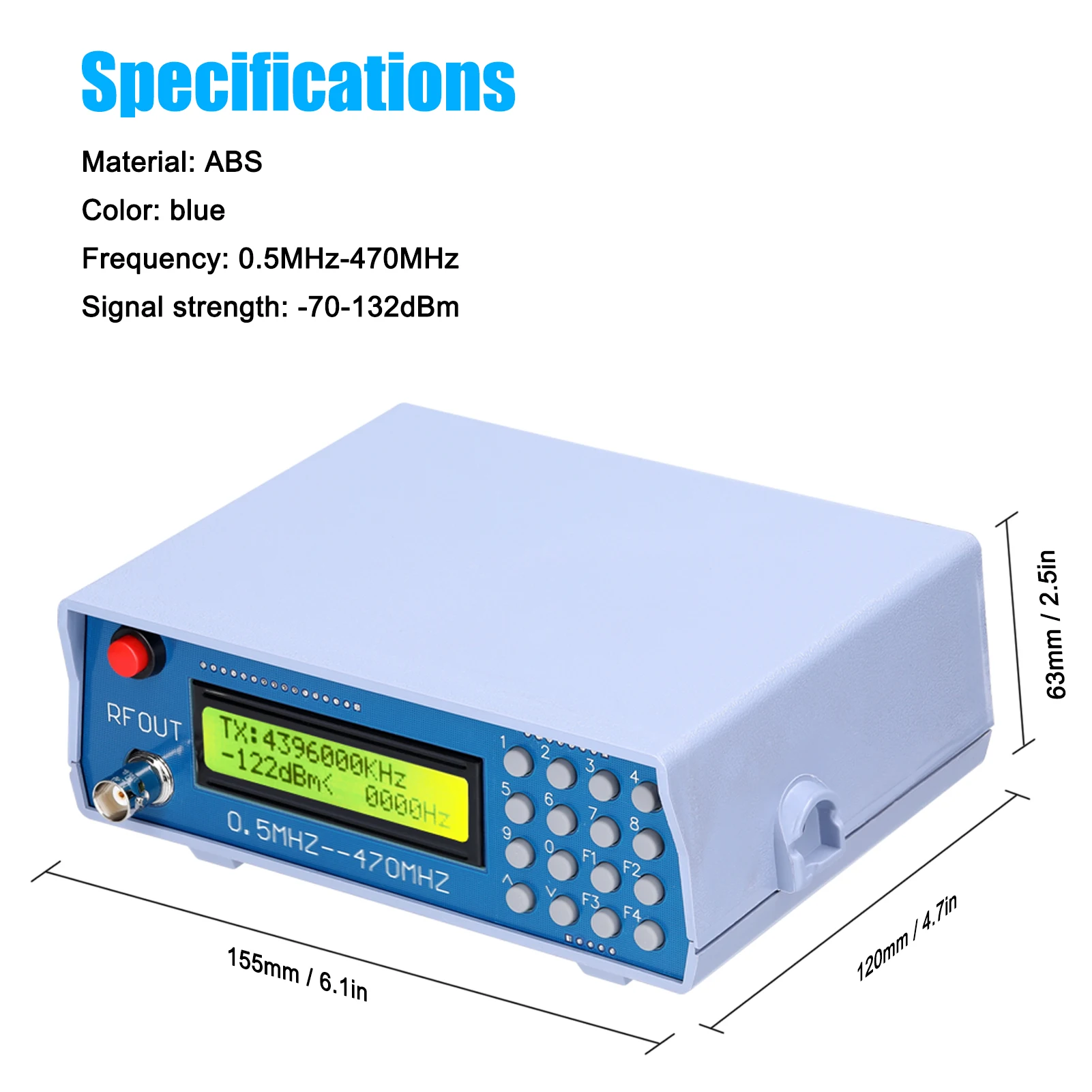 0.5MHz-470MHz Radio Frequency Signal Generator FM Radio Walkie-talkie Debugging Digital CTCSS Singal Output RF Signal Source