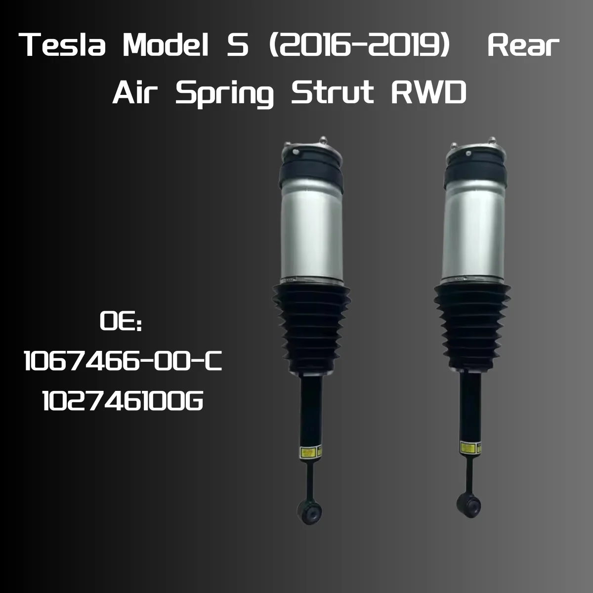 Amortisseurs à air arrière pour modèles S, 1 paire, supports droits, 102746100, 102746100G, 1027461-HO G, 102746100E, 1027461-HO E