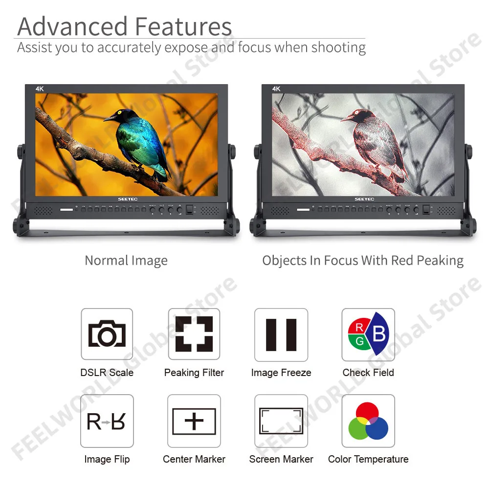 SEETEC P173-9HSD 17,3 pulgadas Pro Monitor Broadcast HD 4 K 1920x1080 diseño de aluminio de escritorio LCD Monitor con 3G SDI HDMI YPbPr AV