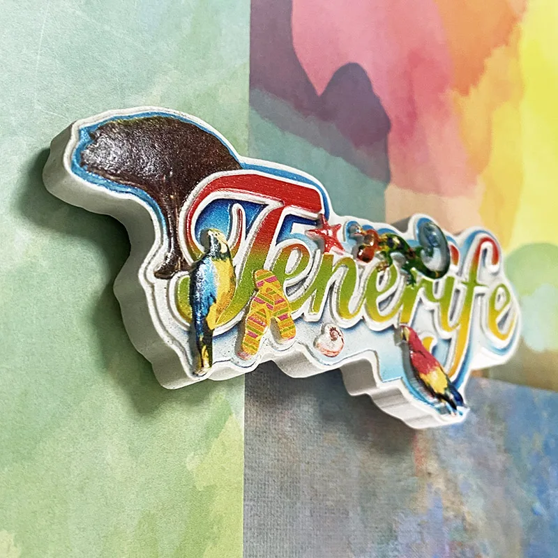 Tenerife Island tourist souvenirs Parrot Lizard Creative English 3D stereo refrigerator sticker Home decor items Collection craf