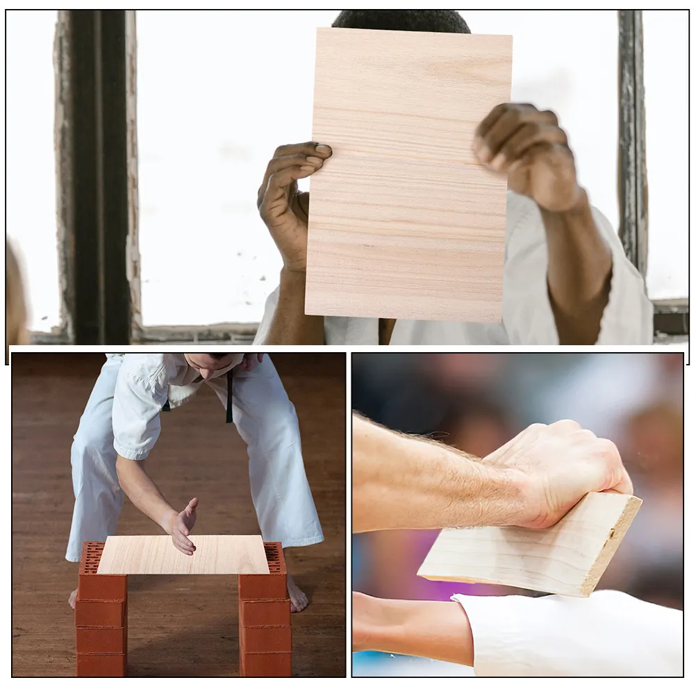 20Pcs Taekwondo Boards Portable Wood Karate Breaking Boards Training Practice Performing Punching Essential Wood Karate Board