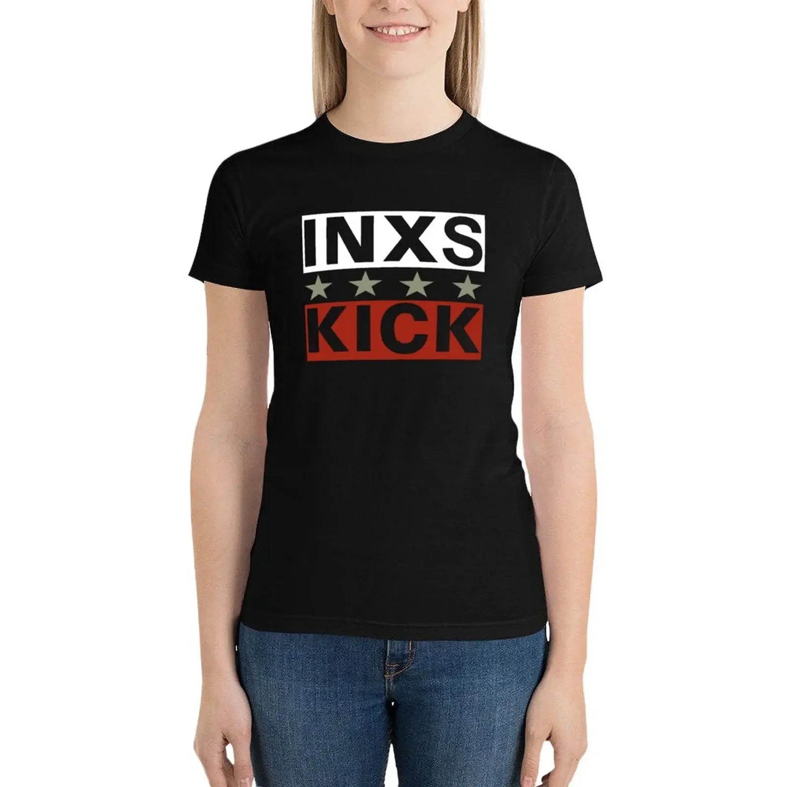 

INXS Kick 2 T-Shirt funny Female clothing plain t shirts for Women