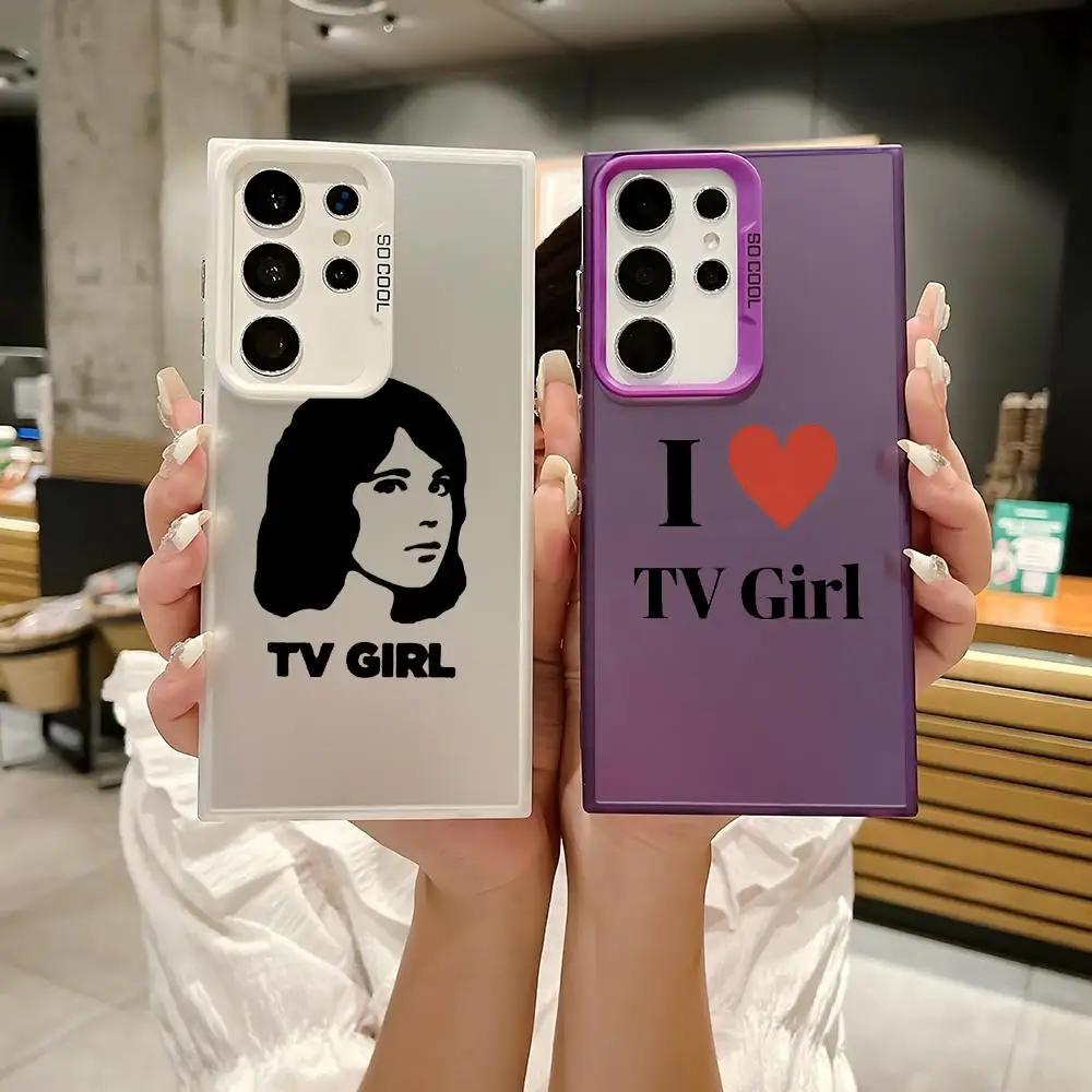 Винтажный чехол для телефона T_TV Girl Art для Samsung Galaxy S25 Edge S24 S23 S22 S21 S20 Ultra Designer Matte Laser Aurora Funda