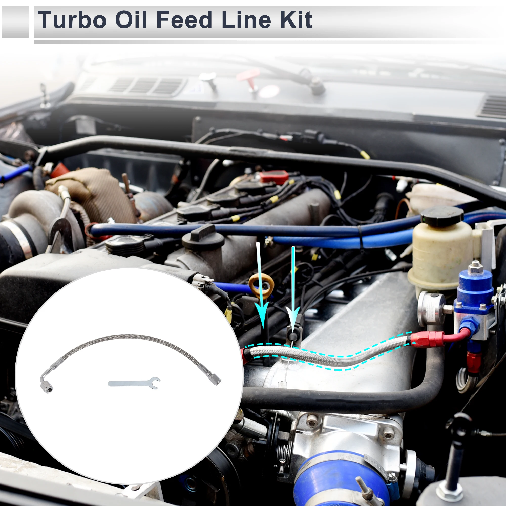 

Комплект линий подачи масла турбонаддува UXCELL AN-3, линия возврата слива масла 0,83 фута с адаптером, гаечный ключ