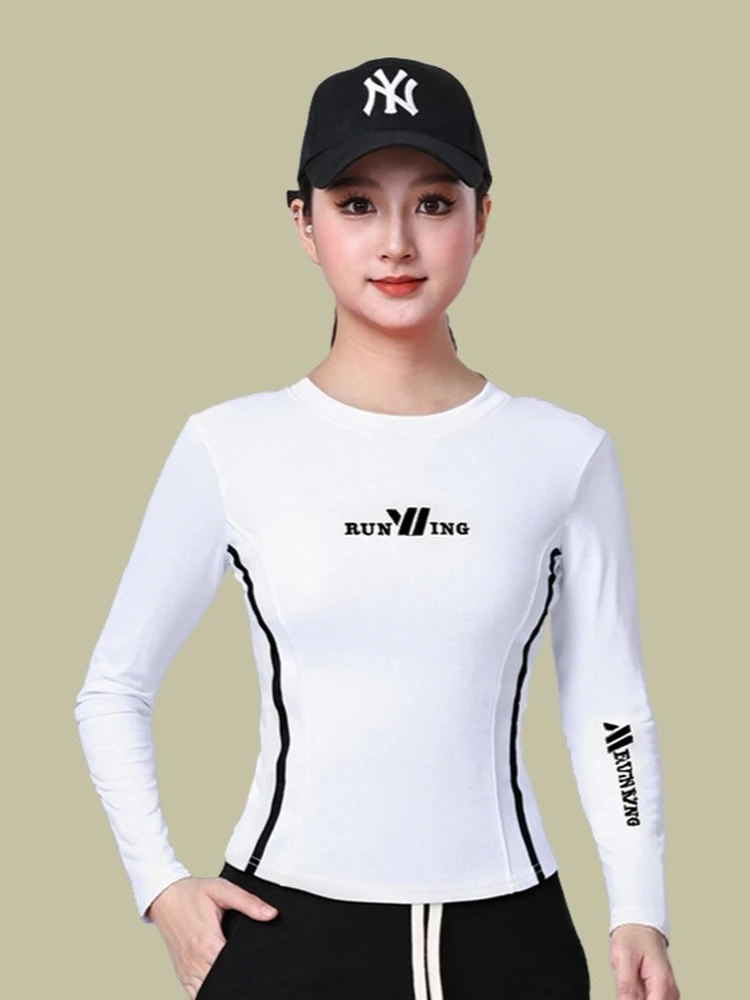 長袖フィットネスパフォーマンス服スクエアダンススポーツウェア女性用痩身tシャツ毎日のダンスエクササイズ衣装