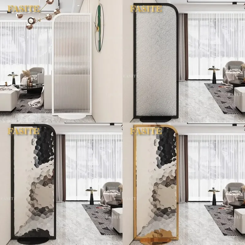 For Living Room Entrance Cream Screen Partition Wall Tempered Changhong Glass Modern Simple Home Decoration Furniture