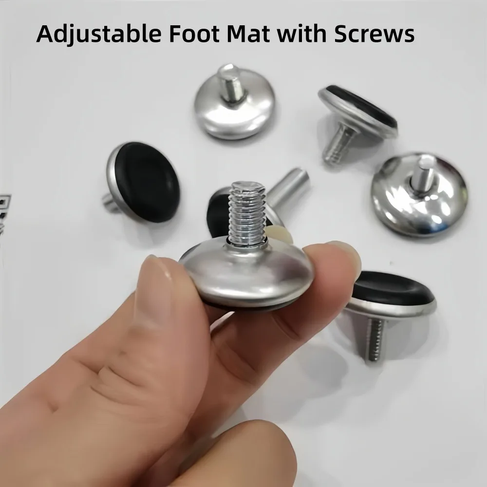 M6/M8/M10 Adjustable Leveling Feet, Stainless Steel/Iron Screw Furniture Leg Pads, Anti-Shock & Anti-Slip Floor Protectors