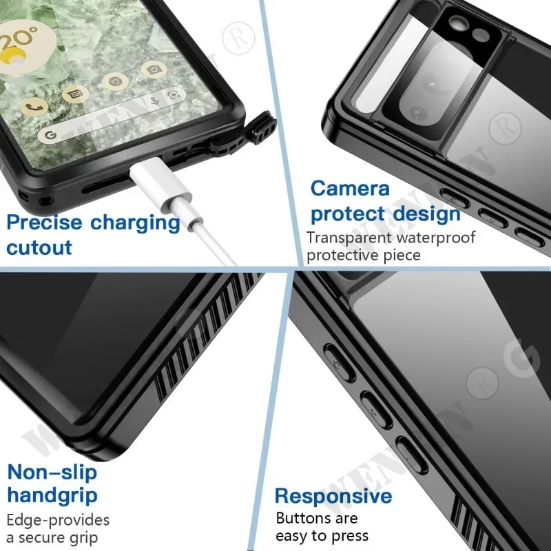 IP68 Luxury Waterproof Case Google Pixel 8 7 Pro 7A Snow Dust Shock Proof 360° Underwater IP68 Certified Cover