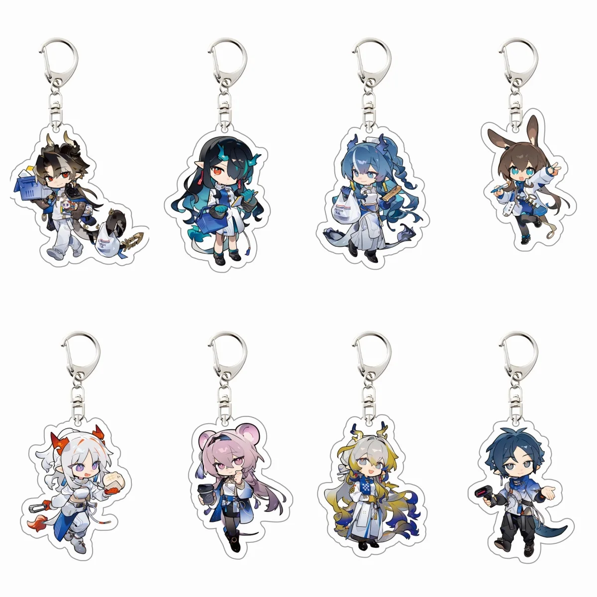 حار لعبة معرض تابوت غد الشكل حامل حلقة رئيسية سلاسل المفاتيح Amiya Zuo Le Lin Chongyue Ling Shu Nian الغسق الاكريليك الهدايا أنيمي