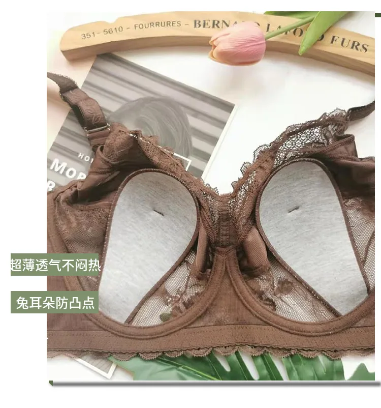 Ultrathin Brassiere Sexy Lace Women Bra Plus Size Big Size Bralette 34 36 38 40 42 44 46 48  B C D E F G H Underwear