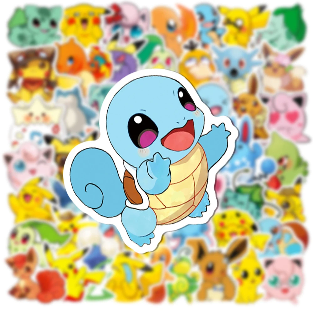 

10/30/50pcs Anime Pokemon Cute Stickers Graffiti Decoration DIY Skateboard Phone Guitar Bike Cartoon Decals Fun for Kid Toy Gift