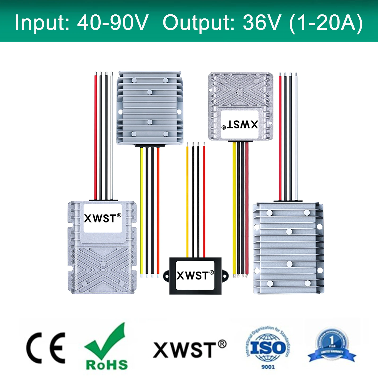 2023 New Color Shell DC DC Converter 40-90v 48V/60V/72V85v to 36V Buck Voltage Regulator 1~20A Solar Inverter Waterproof Module