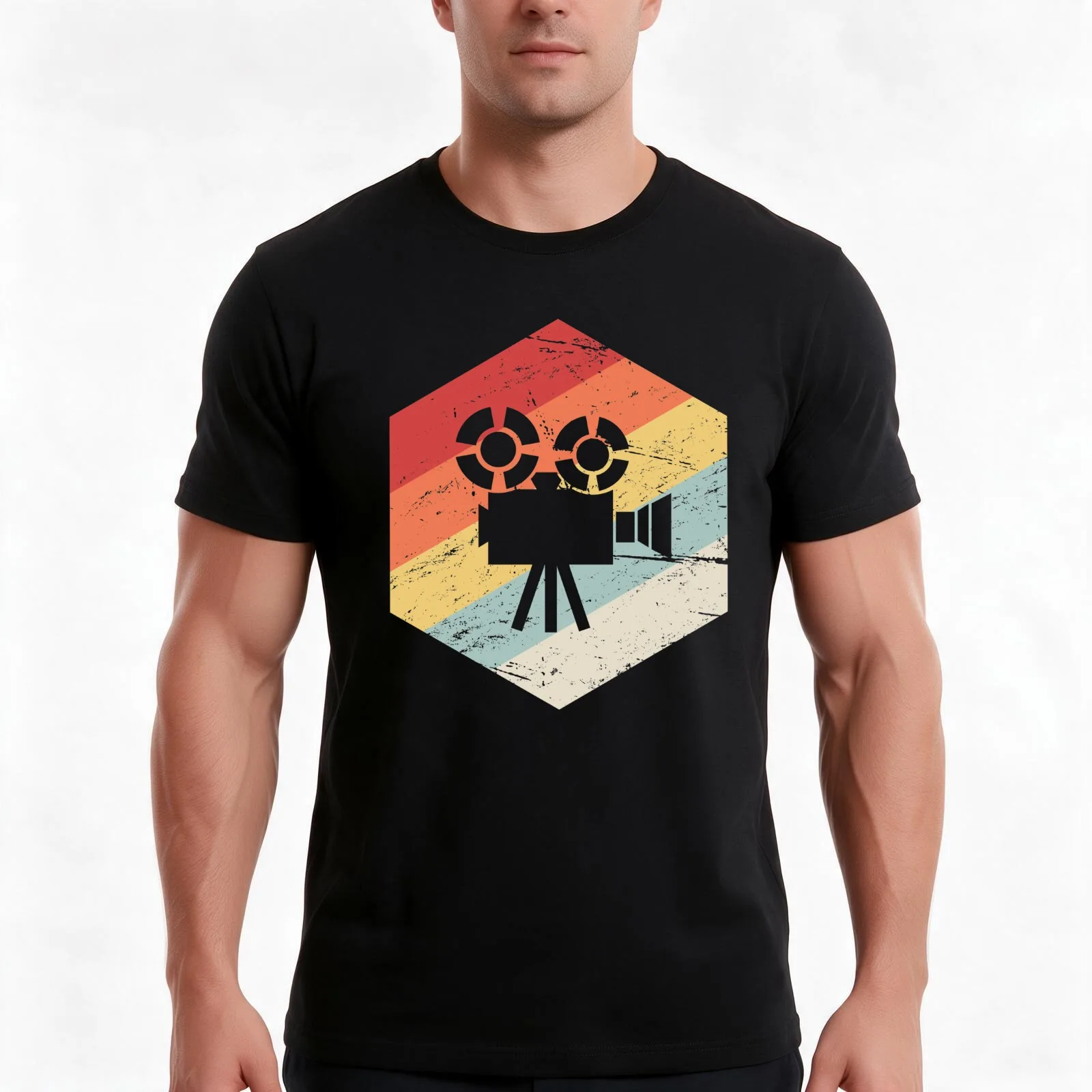 Film Camera | Director Filmmaker T-Shirt, Summer Casual Cotton Tee, Oversized Streetwear Tops, Vintage Graphic Print