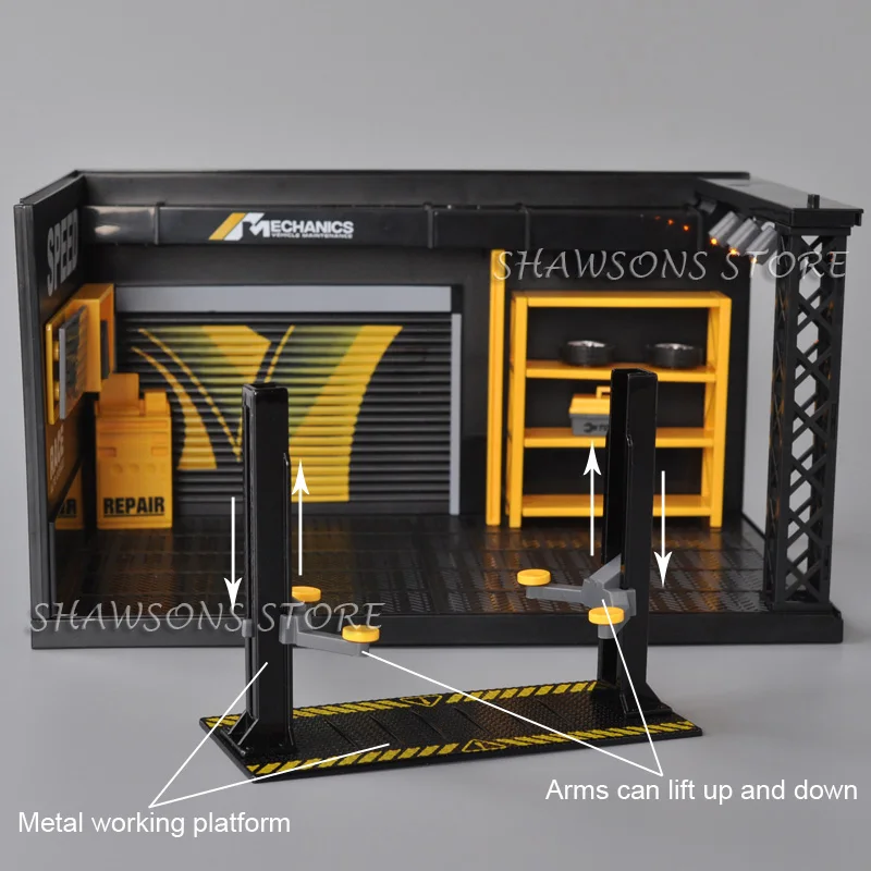 DIY Dispay Case Base Background for 1:24 Model Car Miniature Replica Collections With lights