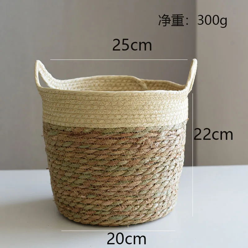 Natura Straw Storage Basket Rattan Planter Flower Pot Crafts Decoration Modern Home Living Room Bedroom Shop Garden Plant Basket