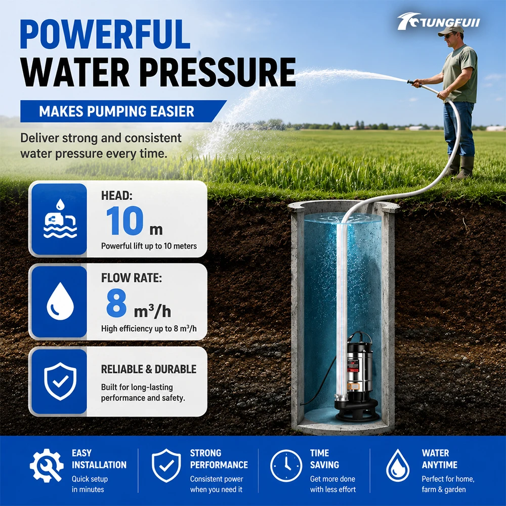 220V Household Cutting Sewage Pump High Power Self Priming Submersible Pump Sludge Mud Septic Tank Waste Water Discharge Pump view 3
