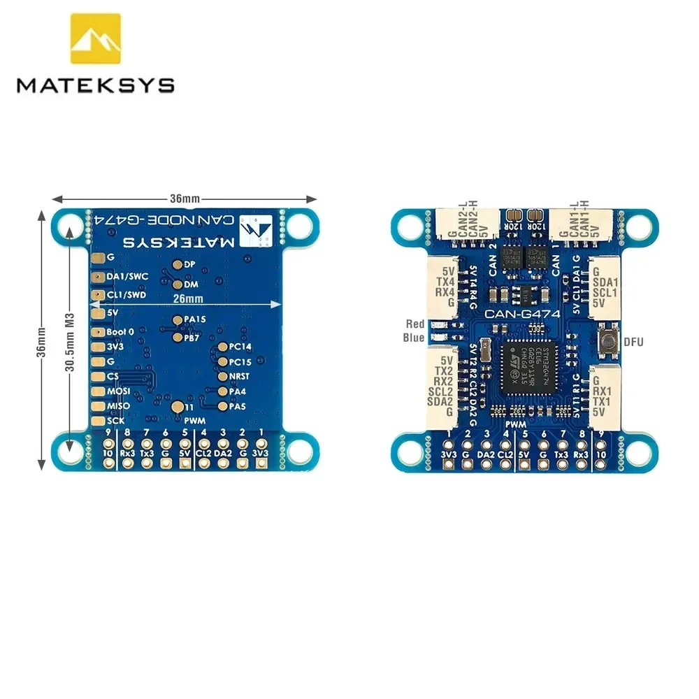 Placa de CAN-G474 MATEK con transceptor CAN de 5Mbit/s y STM32G474 MCU AP_PERIPH, nodo CAN para Dron RC FPV