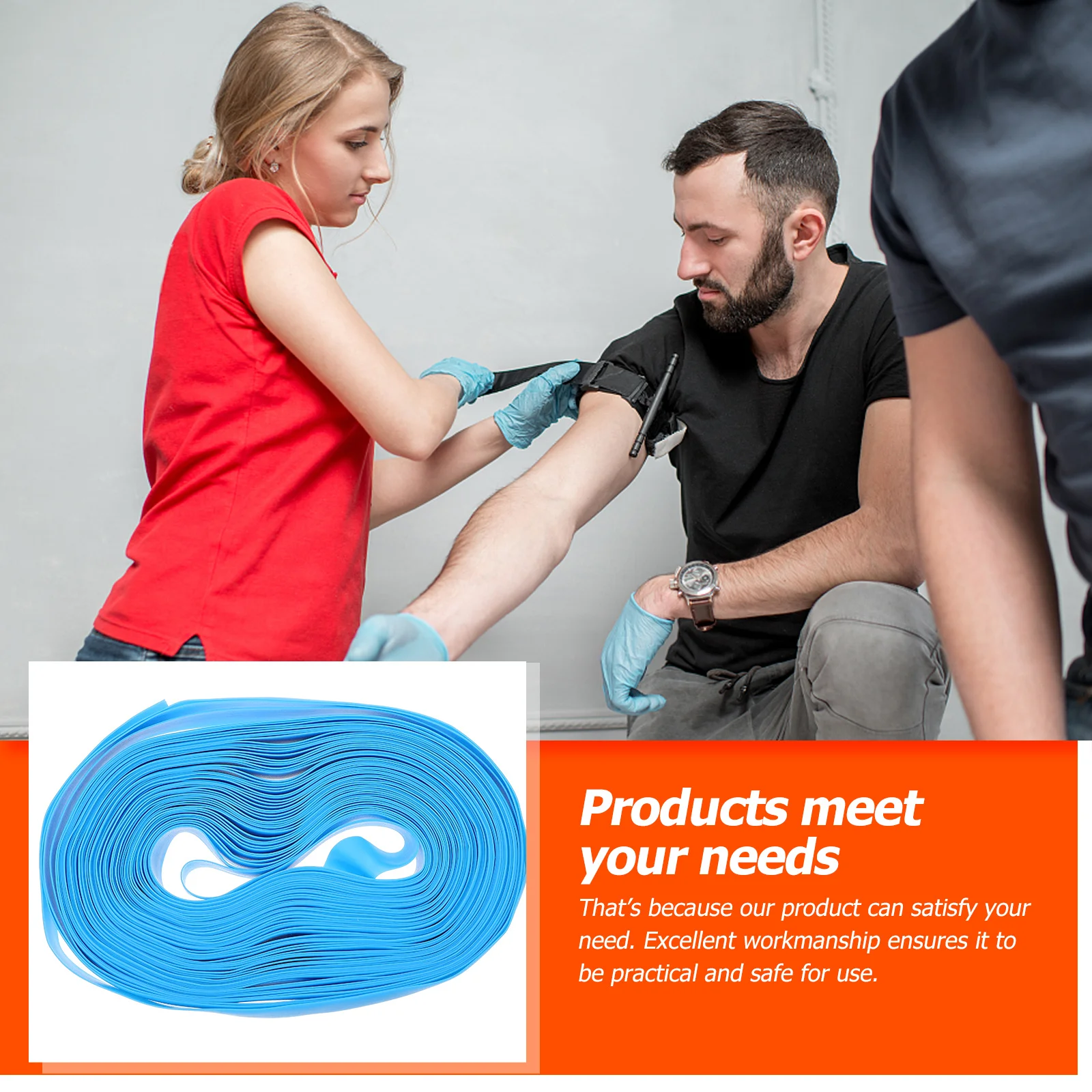 

1 Box Medical Tourniquets Disposable Rubber Hemostasis Straps Flow Restriction Belt Emergency Hospital First Aid