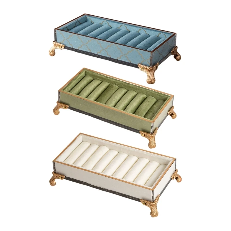 

Fleece Jewelry Organizers Tray for Rings and Earrings Countertop Display Stand with Raised Decorative 55KA