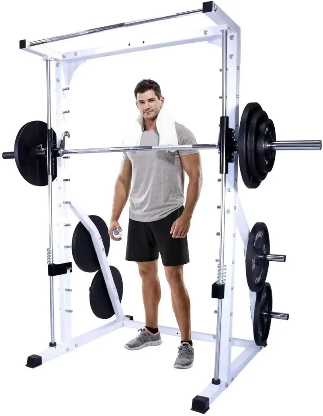 

DF4900 Smith Machine with Linear Bearings, Weight Plate Storage and Pull-Up Bar, Squat Rack