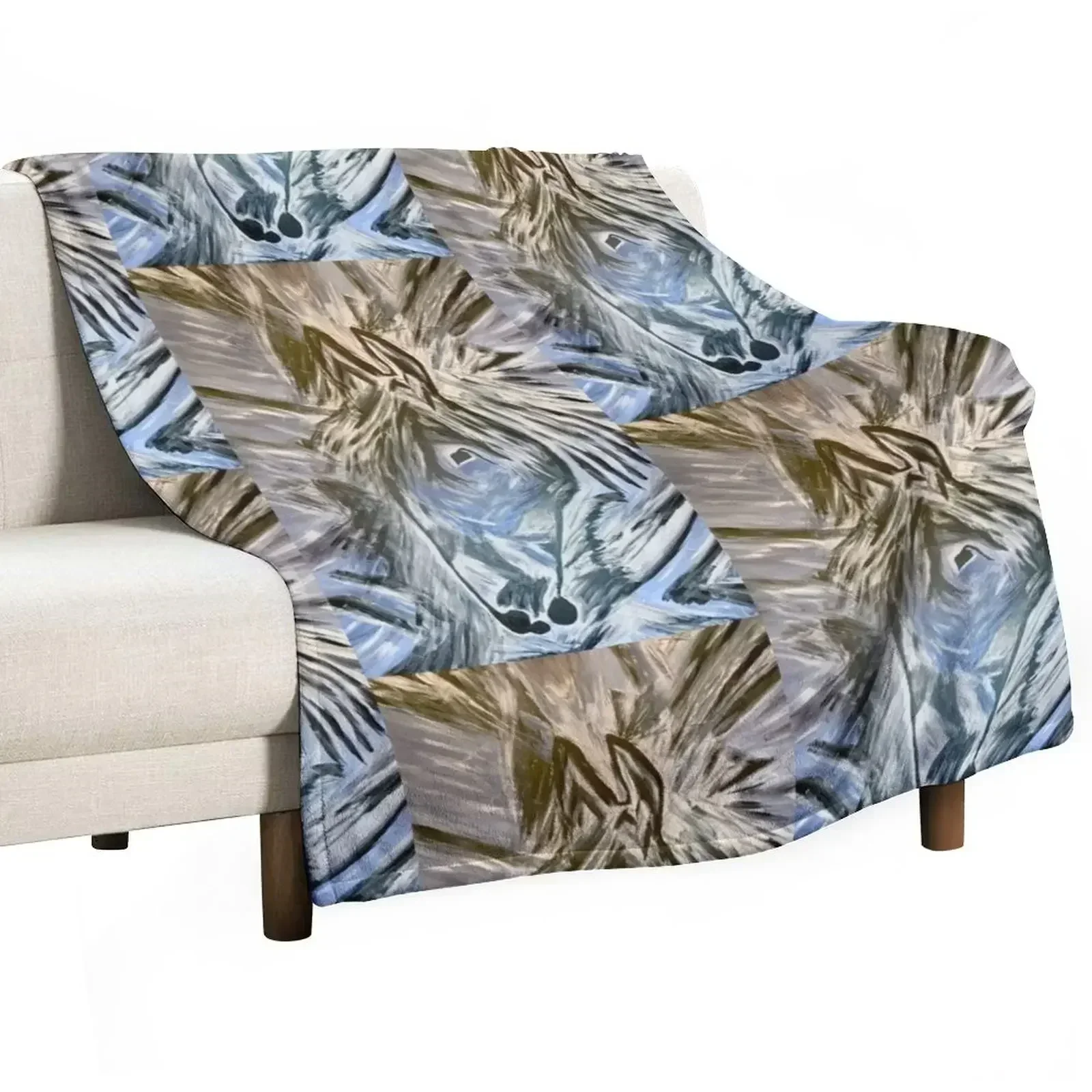 

Trix Abstract Painting of Horse Throw Blanket Spring Fall Cozy Throw Blanket for Couch
