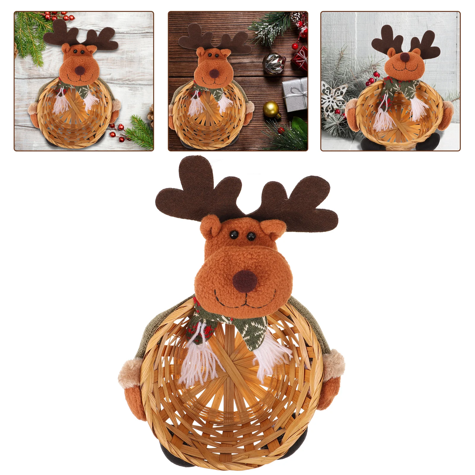 

The Banner Candy Bamboo Basket Christmas Decorations Wicker Cloth Storage Baskets