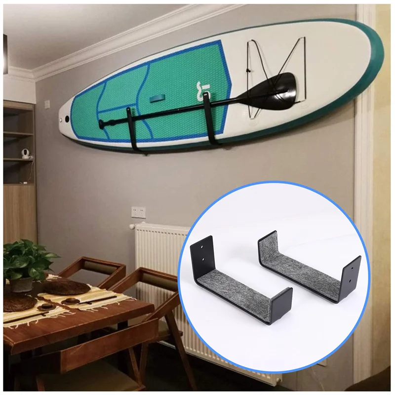 1Pair Hot Surfboard SUP Mount Rack,Kayak Boat Wall Rack Black