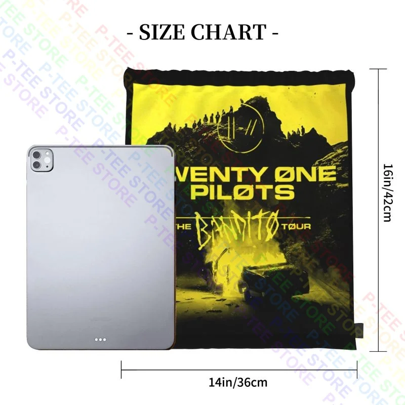 Twenty One Pilots The Bandito Fall Tour Concert 2019 Drawstring Bags Gym Bag Foldable Art Print