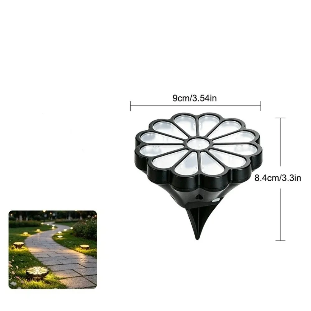 Waterproof Solar Daisy Flower Stake Lights Petal Shape LED Solar Lawn Lights Simulation Daisy Ground Insert Solar Garden Lights