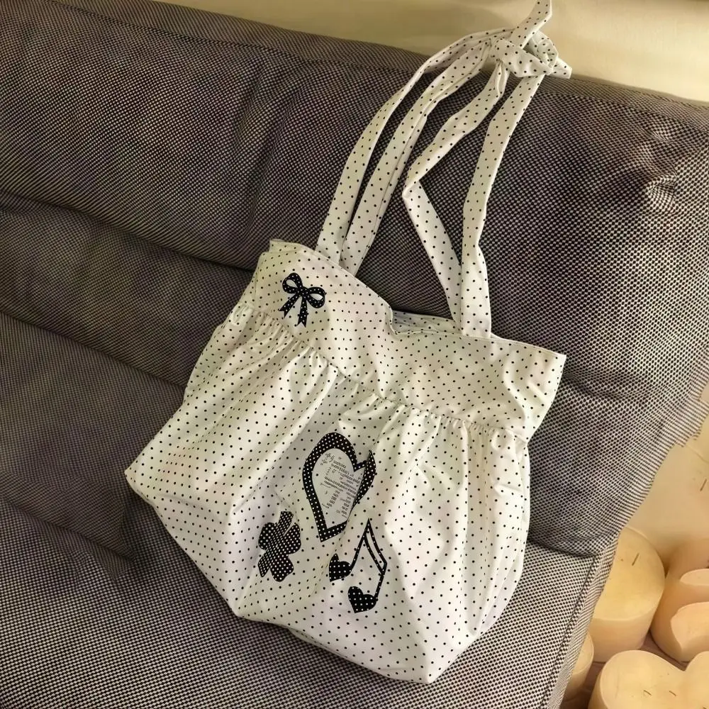 Модная парусиновая сумка через плечо с принтом в горошек, женские сумки большой емкости, легкая однотонная женская сумка через плечо