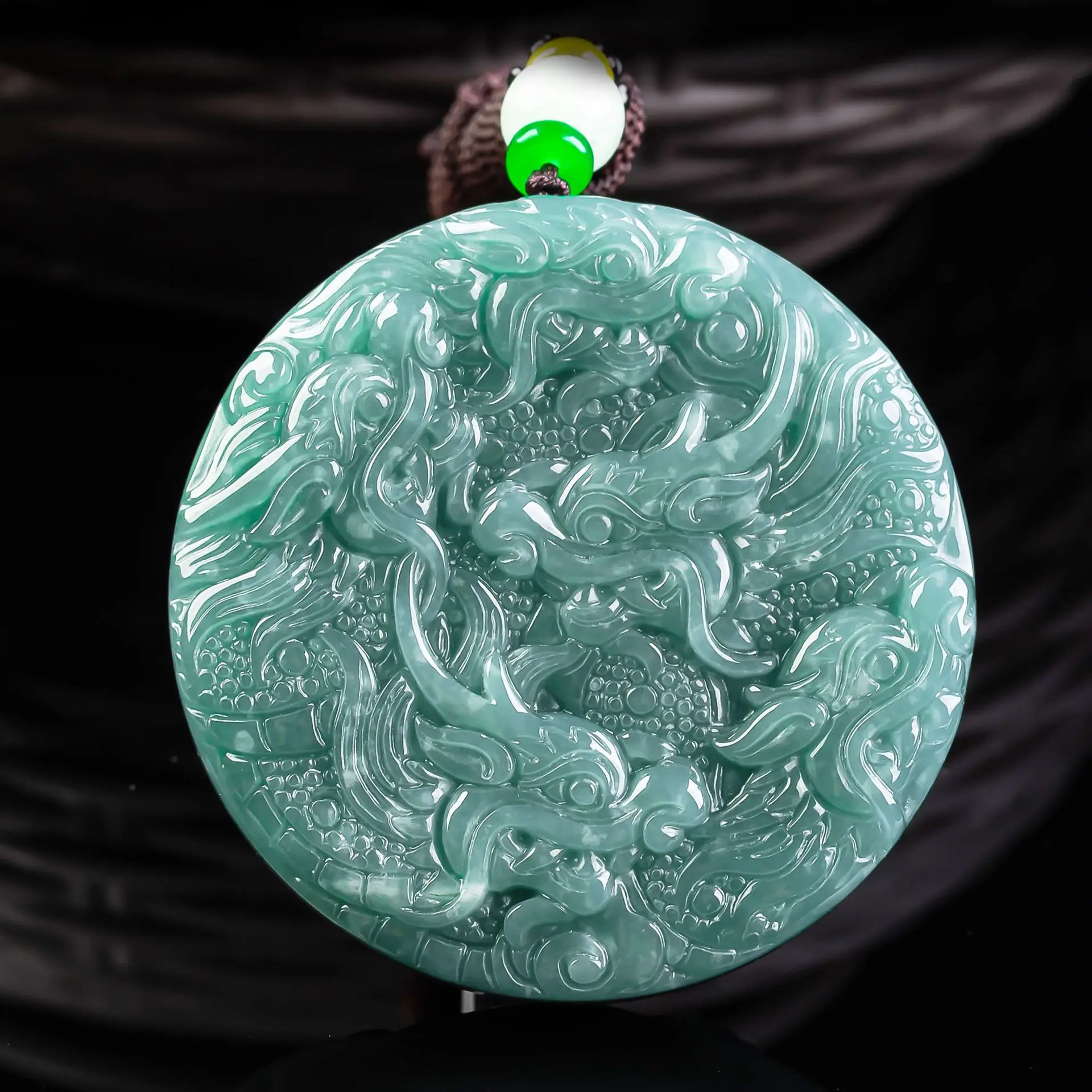 

Myanmar Jadeite Dragon Pendant Necklace Natural Gemstone Burmese Jade Talismans Fashion Accessories Charm Vintage
