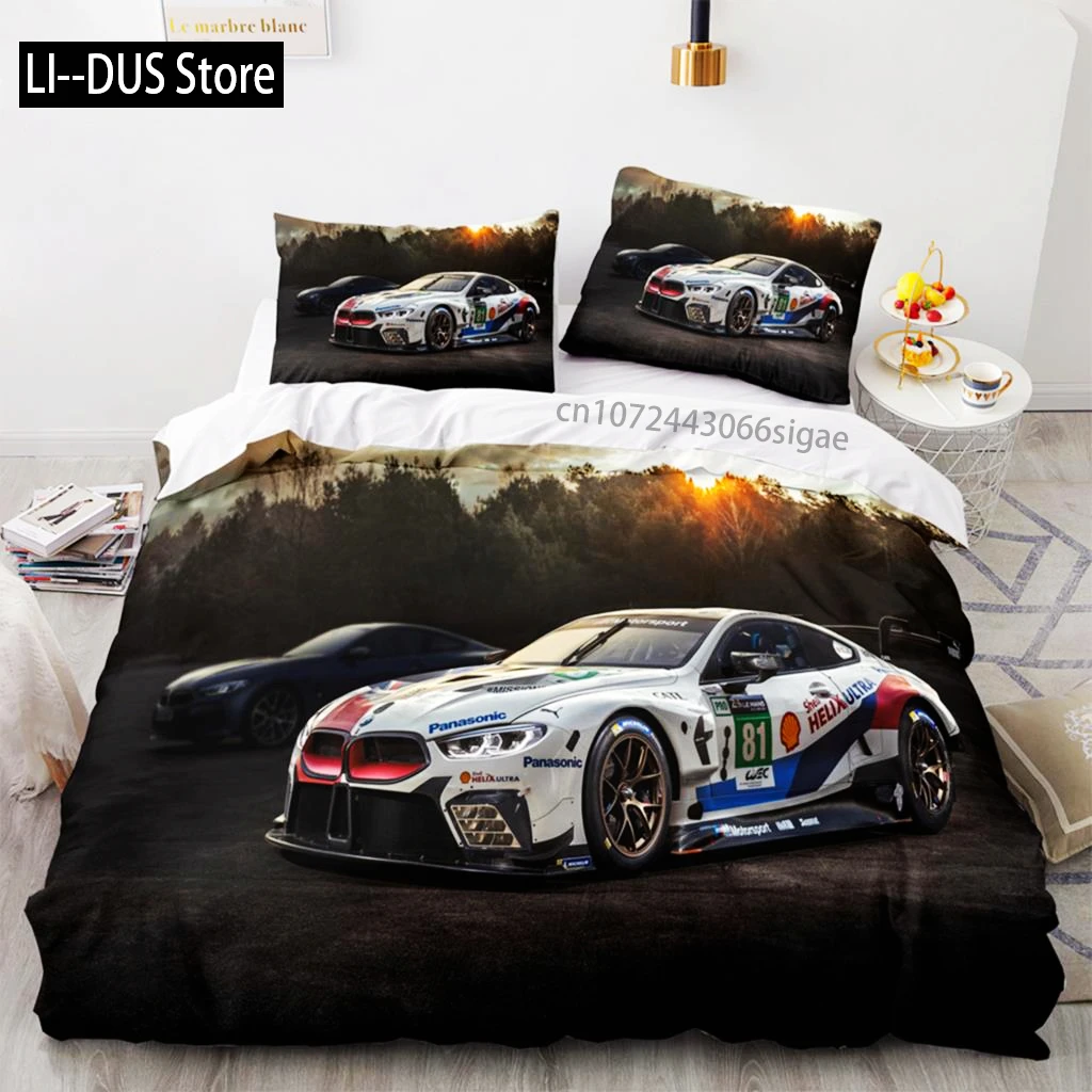 Speed Sports Car Duvet Cover Set Queen Size Cool Racing Comforter Cover Extreme Sport Bedding Set For Boys Teens Men Room Decor