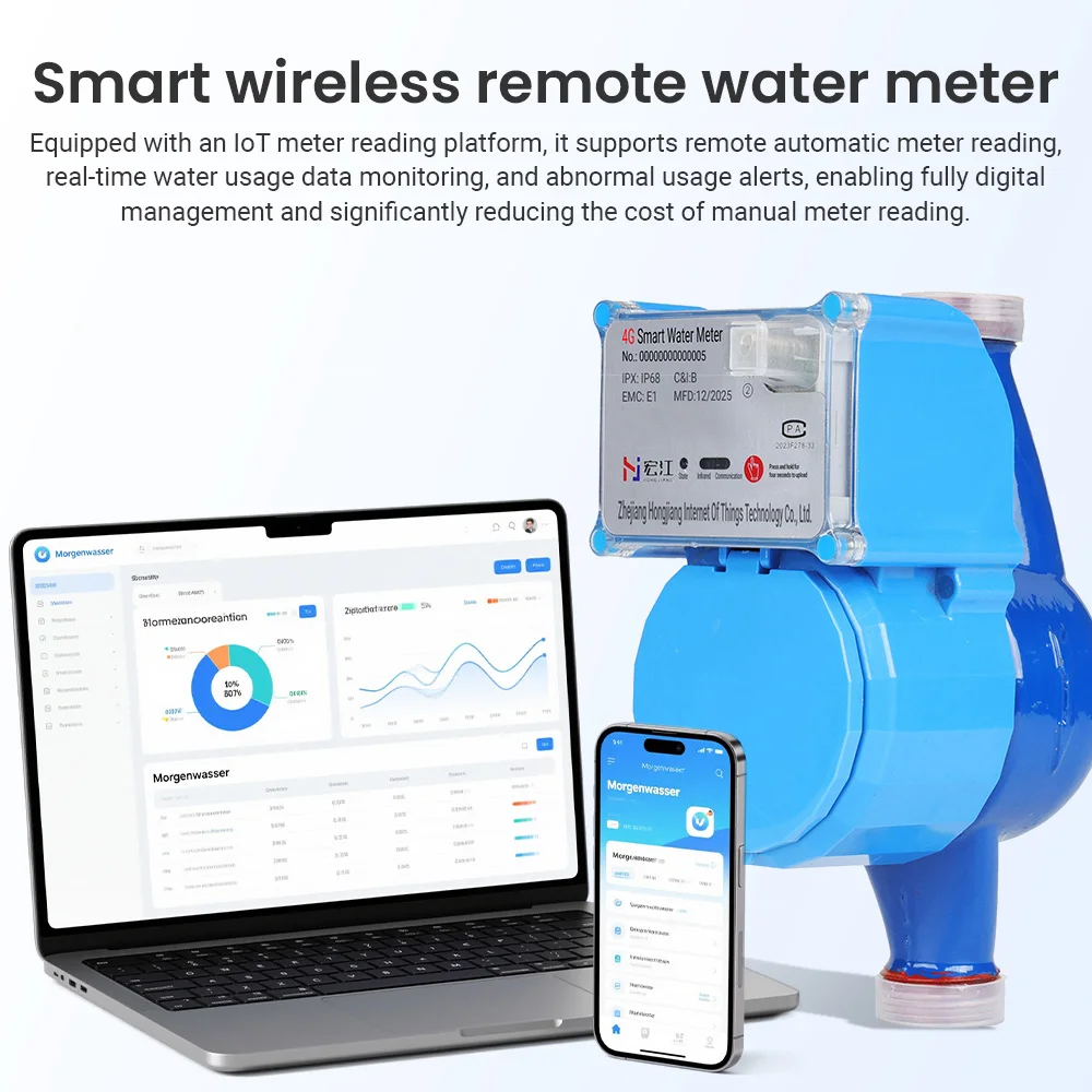 15/20/25 mm 4m ³/h Lorawan Remote meter reading and monitoring Threaded connection Cast iron valveless smart water meter