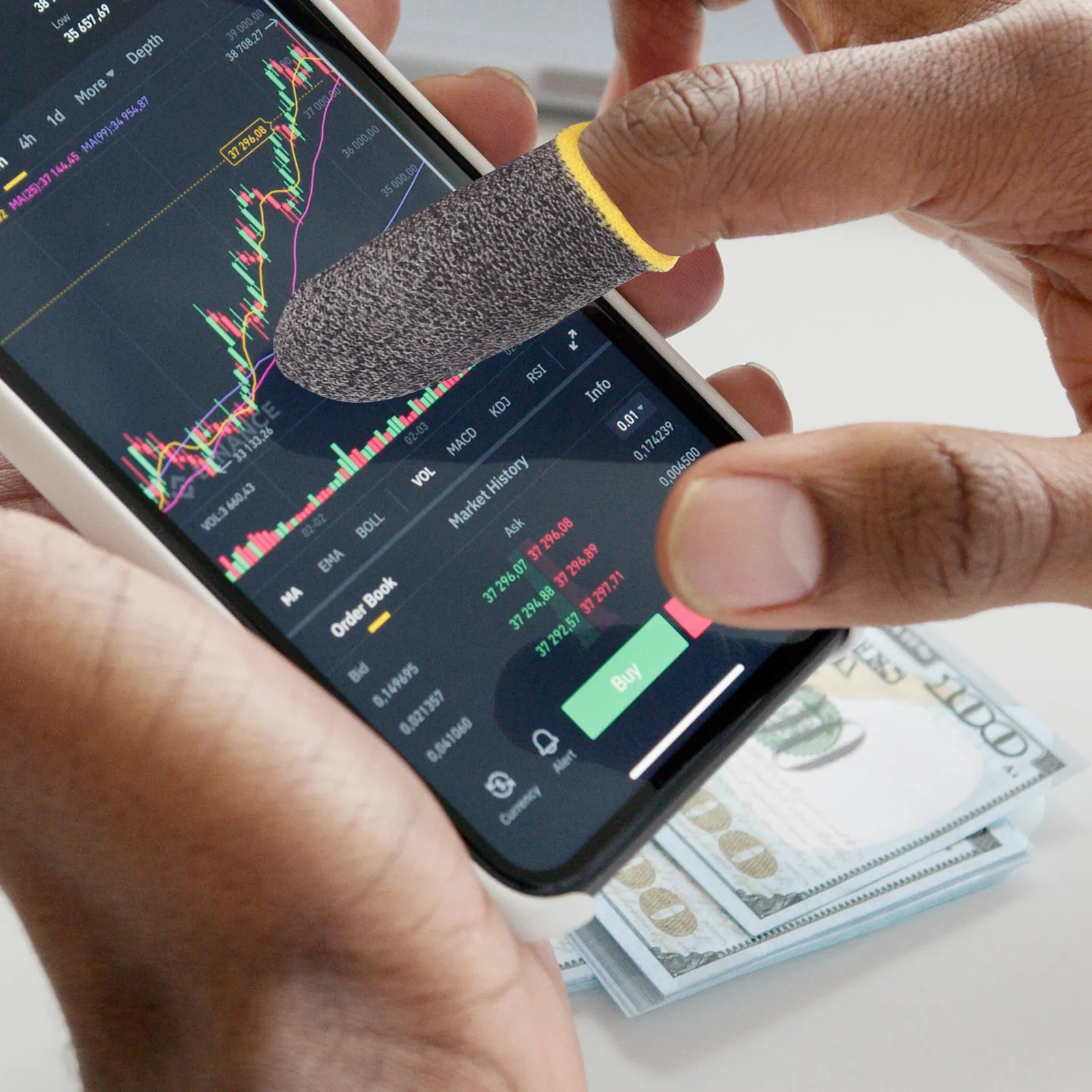 

30 шт. серебристых волоконных напальчников для геймеров: дышащие, антипотные, для защиты пальцев и экрана