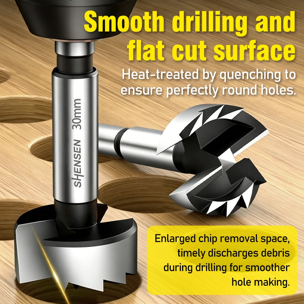Multi-Tooth Forstner Wood Drill Bit Round Shank Self-Centering Hole Cutter Special for Cabinet Door Window Hinge 15-35mm - view 3