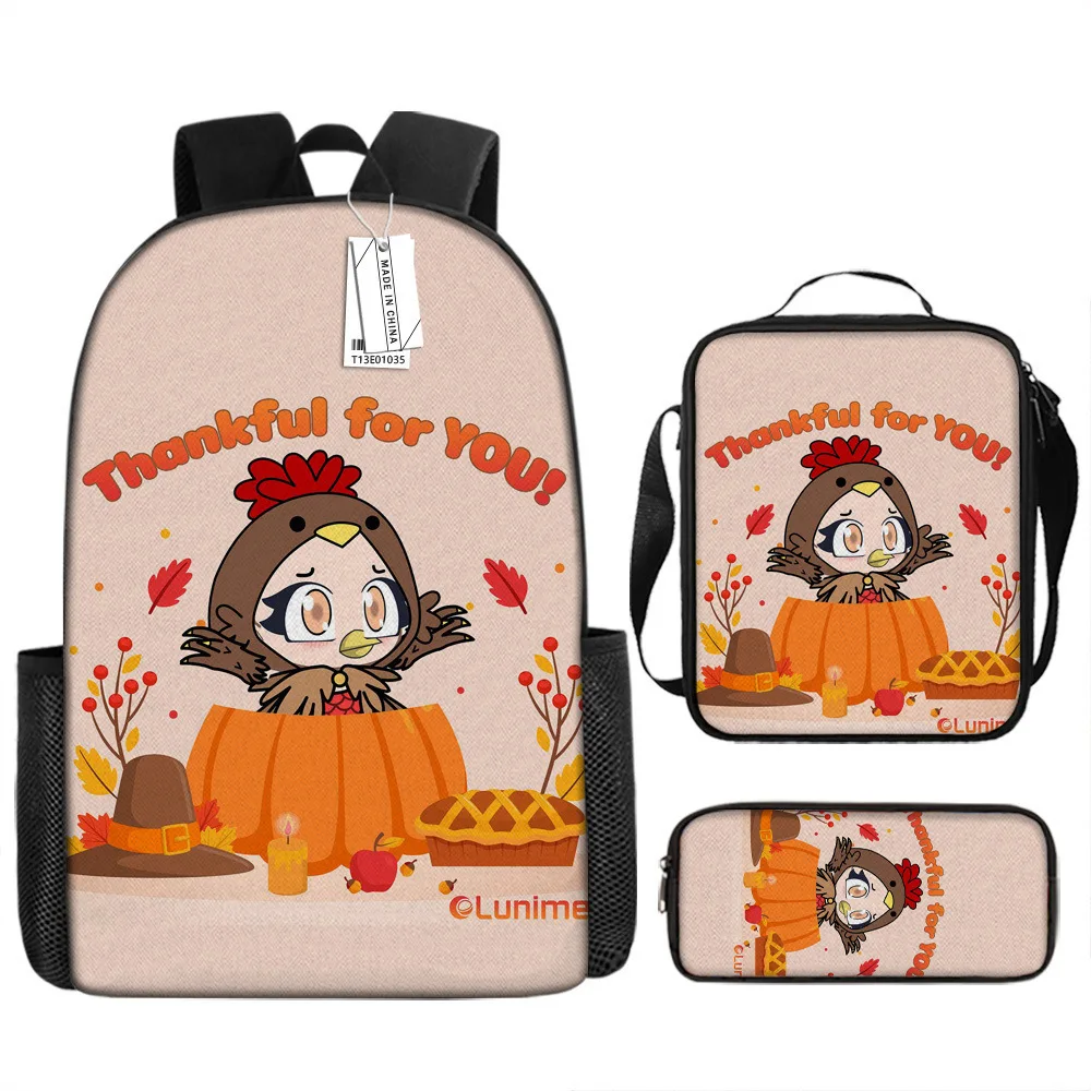 

Luxury Novelty Peculiar Funny Cool Gacha 3D Printed 3pcs/Set pupil School Bags Laptop Daypack Backpack Lunch bag Pencil Case