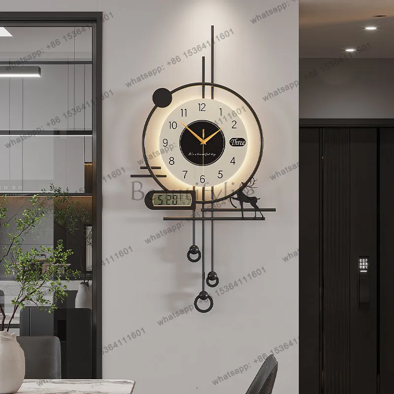 Modern Minimalist Silent Wall Clock Creative Artistic Design Living Room Decorative Large Contemporary Round Battery Operated