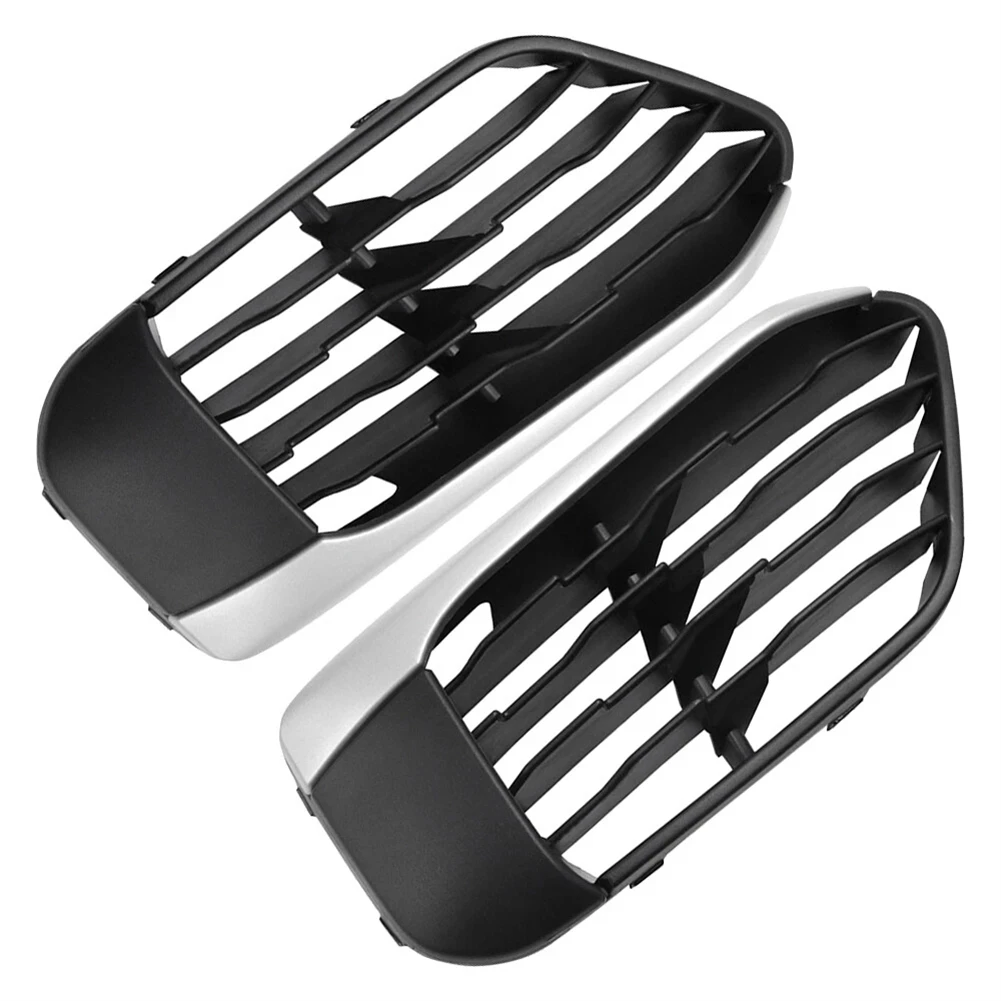

2Pcs Front Lower Bumper Grille Compatible with For BMW F48 X1 2016 2019 OEM 51117453989 51117453990 Black Plastic