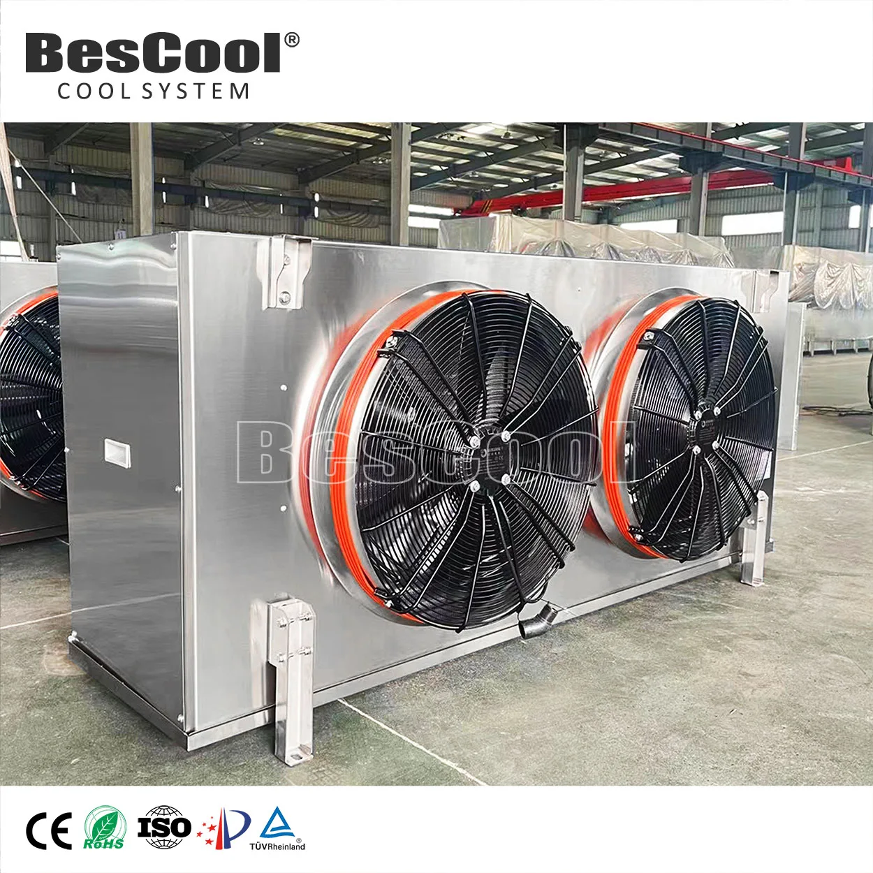 Bescool New Internally Threaded Aluminum Alloy 25HP Air Cooler Evaporator Cooper Evaporator for Cold Room Air Conditioner