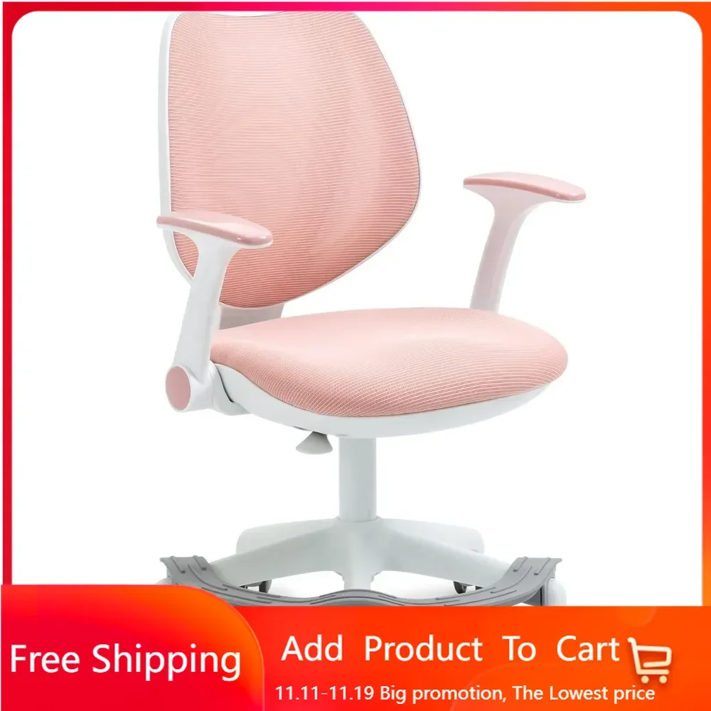 

Kids Desk Chair, Computer Chairs with Armrest and Footrest for Boys Girls Cute Mesh Ergonomic Chair with Adjustable Height