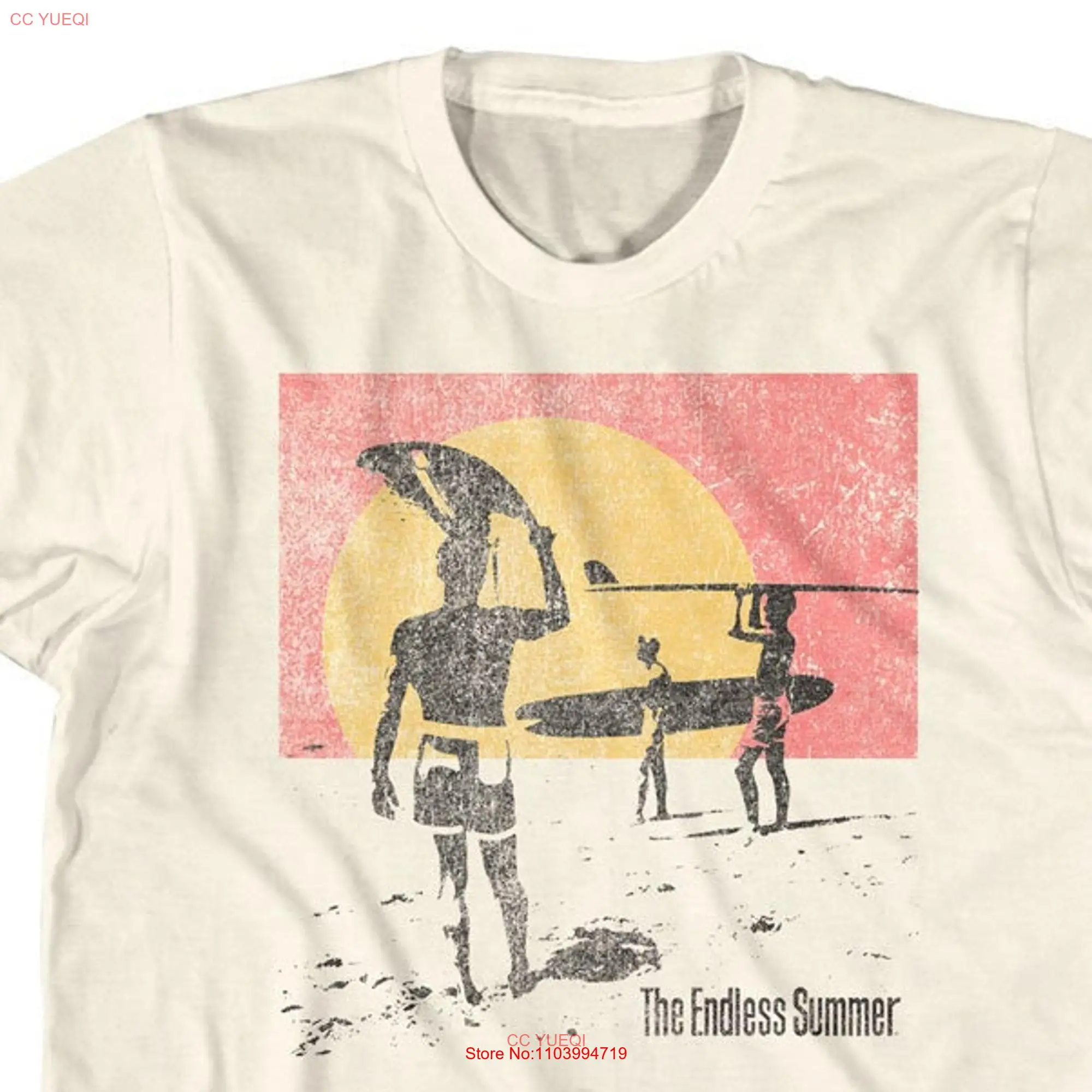 Bruce Brown Films Distressed Endless Summer Logo Natural T Shirt long or short sleeves