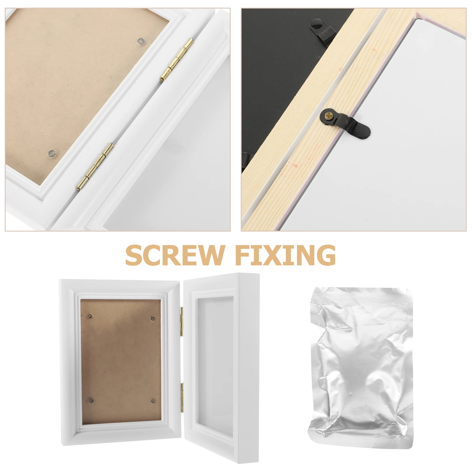 

1 Set Paw Clay Frame Kit Premium Wood Non-Toxic Durable Pet Memorial Picture Frame Customizable Wall Desk Decor Cat Dog Paws