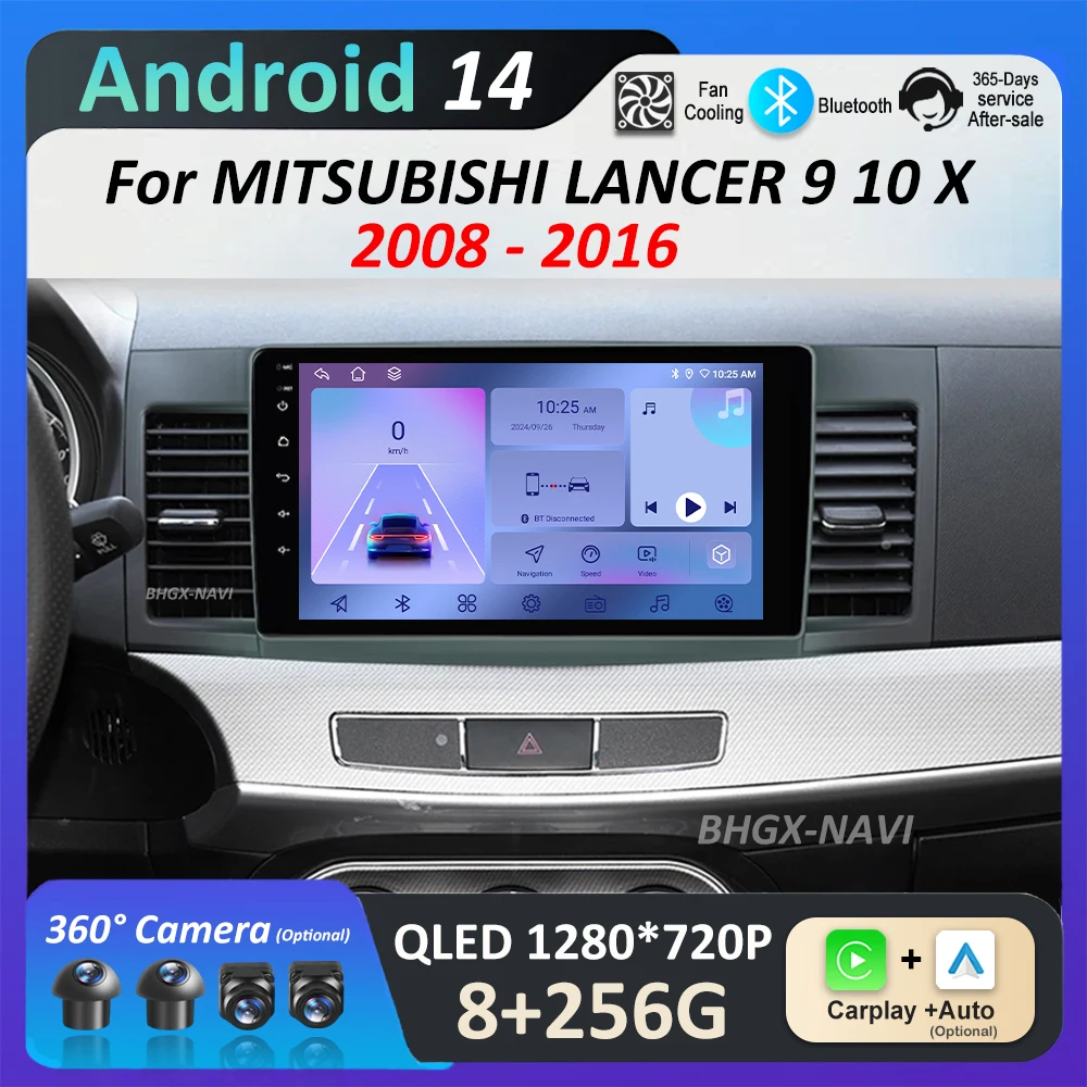 Bluetooth WiFi GPS Navigation Android System for MITSUBISHI LANCER 9 10 X 2008 - 2016 IPS Screen Car Radio Multimedia player 4G