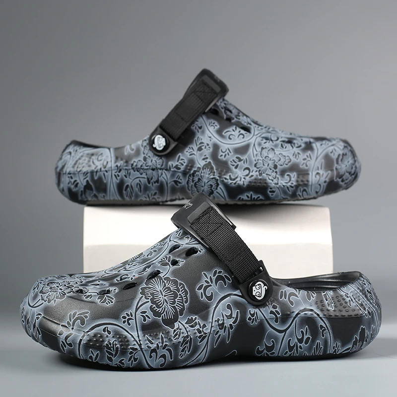 2025 الصيف الرجال الصنادل أحذية الحديقة المنزلية الجديدة مريحة وخفيفة الوزن شبشب رجالي عدم الانزلاق لينة أسفل الوجه بالتخبط الصنادل #5