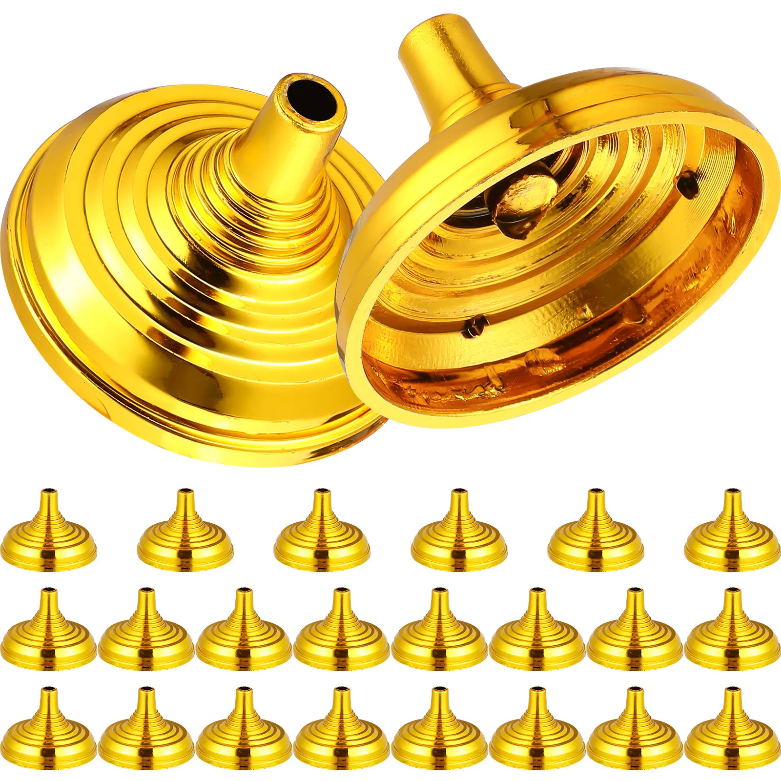 24Pcs Gold-Plated Flagpole Bases Small Round Base Flag Stand Table Centerpiece Miniature Flag Holder for Office Conference Study