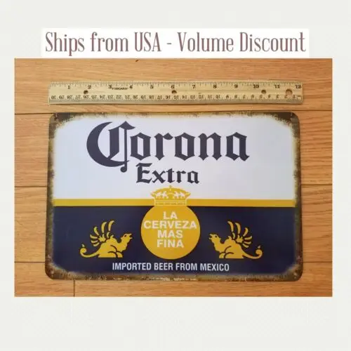 Corona Vintage-Schild, Corona Man Cave Schild, Corona Extra Blechschild, Corona Metallschilder, Kunst-Aluminium